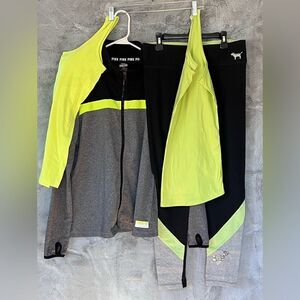 Victoria Secret Track Coat & Yoga Pants. 2 tank tops included. Sizes shown